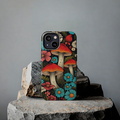 Psychedelic Retro Mushrooms iPhone case | Dive into Vintage Vibes