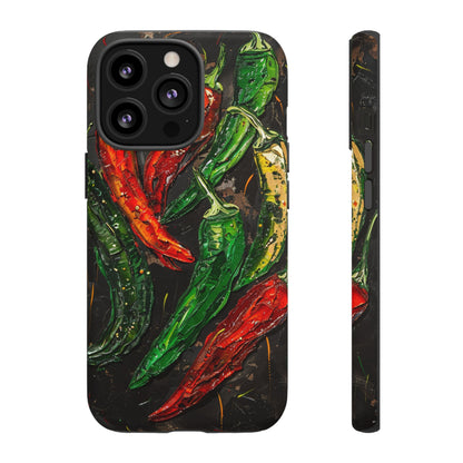 Green and Red Chili Peppers Phone Case