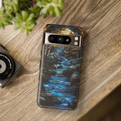 Stained Glass Stone Bridge and River Art Phone Case