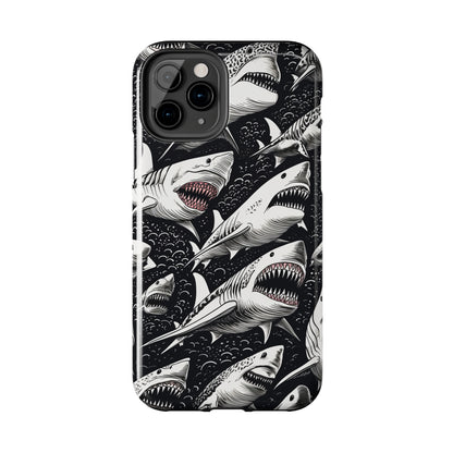 Deep Blue Mystery: Majestic Shark Design | Aquatic Adventure iPhone Case