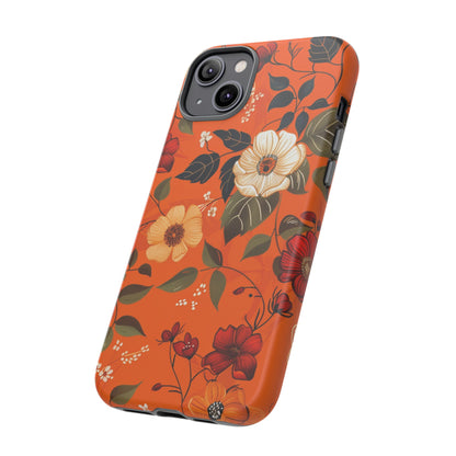 Orange Floral Phone Tough Case