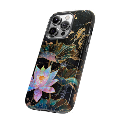 Zen Stained Glass Lotus Floral Design Phone Case