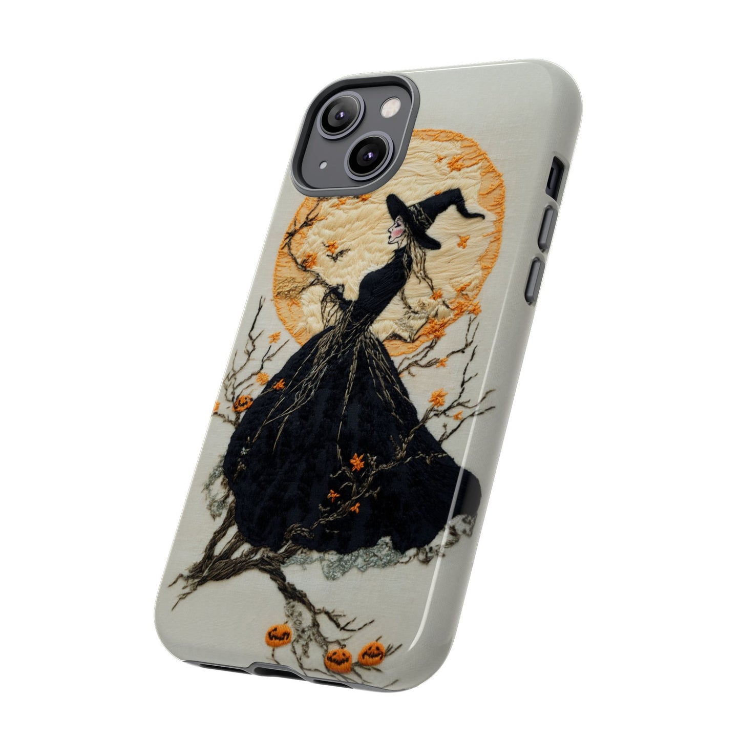 Halloween Witch Autumn iPhone Case, Embroidered Style