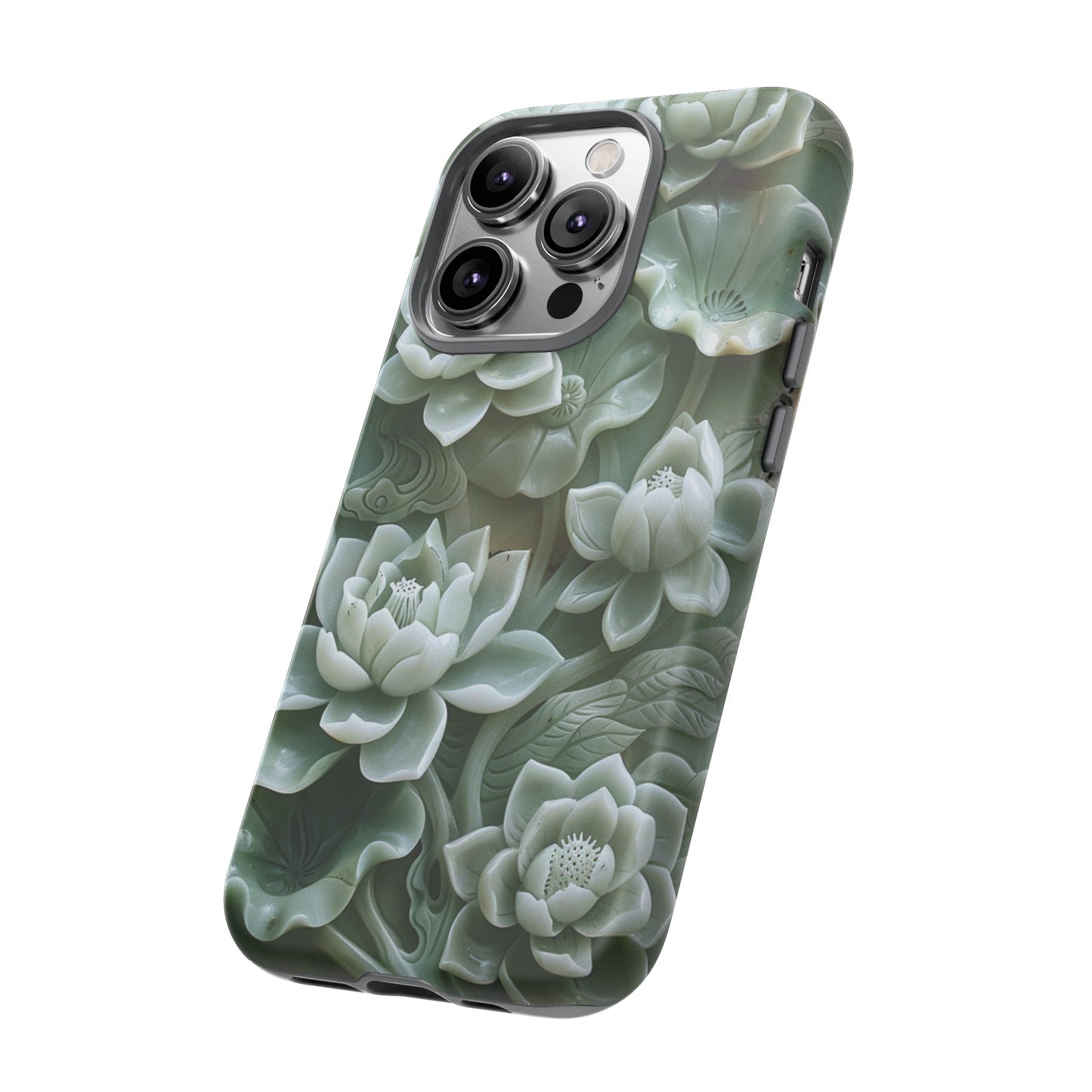 Green Jade Lotus Floral Art Phone Case