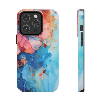 Marbled Floral Watercolor Phone Case | Embrace the Mesmerizing Multicolor Art