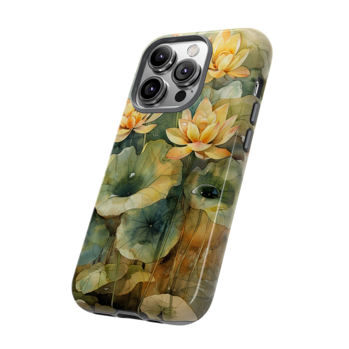 Zen Lotus Watercolor Painting iPhone 15 Case