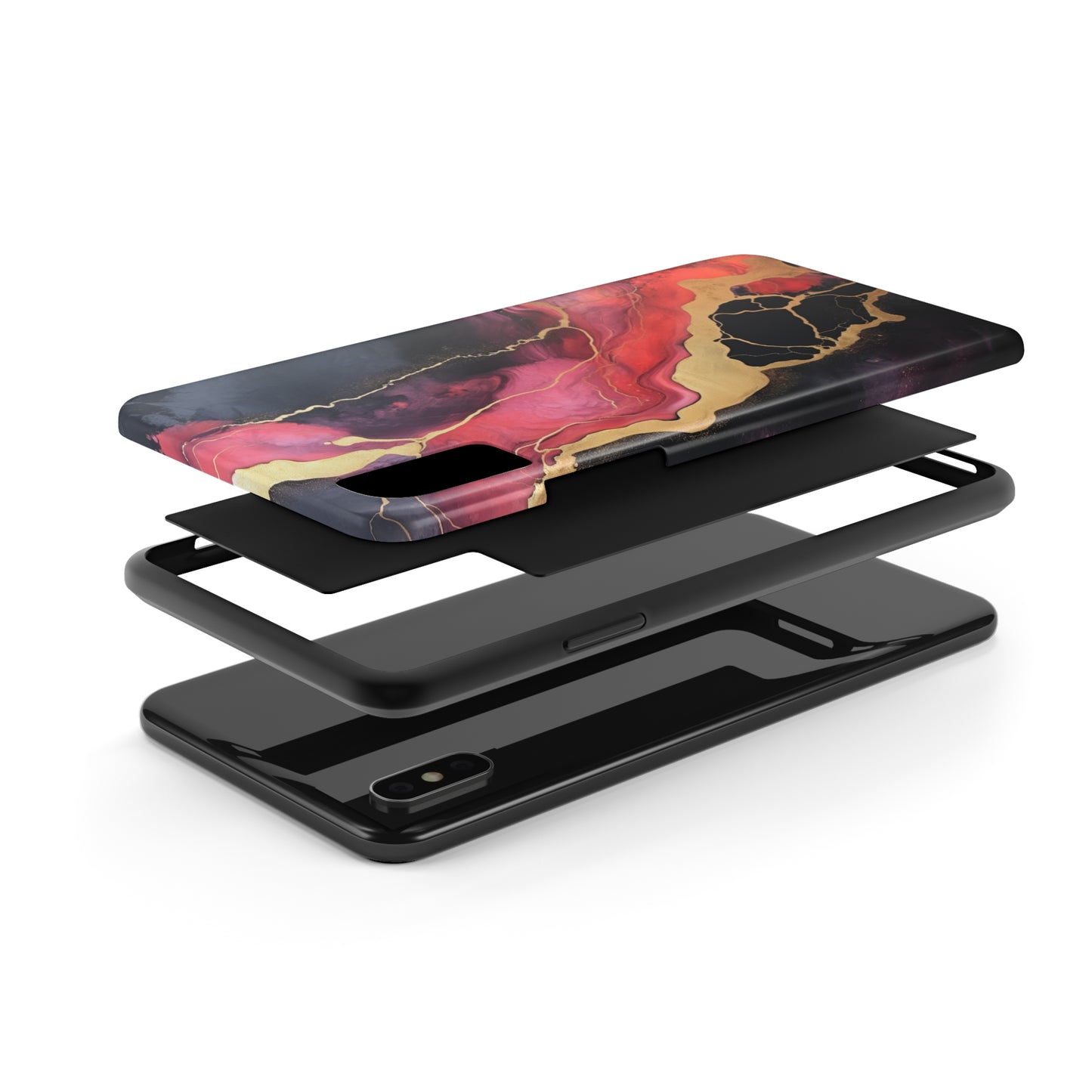 Marbled Dark Lava flow Phone Case | Embrace the Mesmerizing Multicolor Art