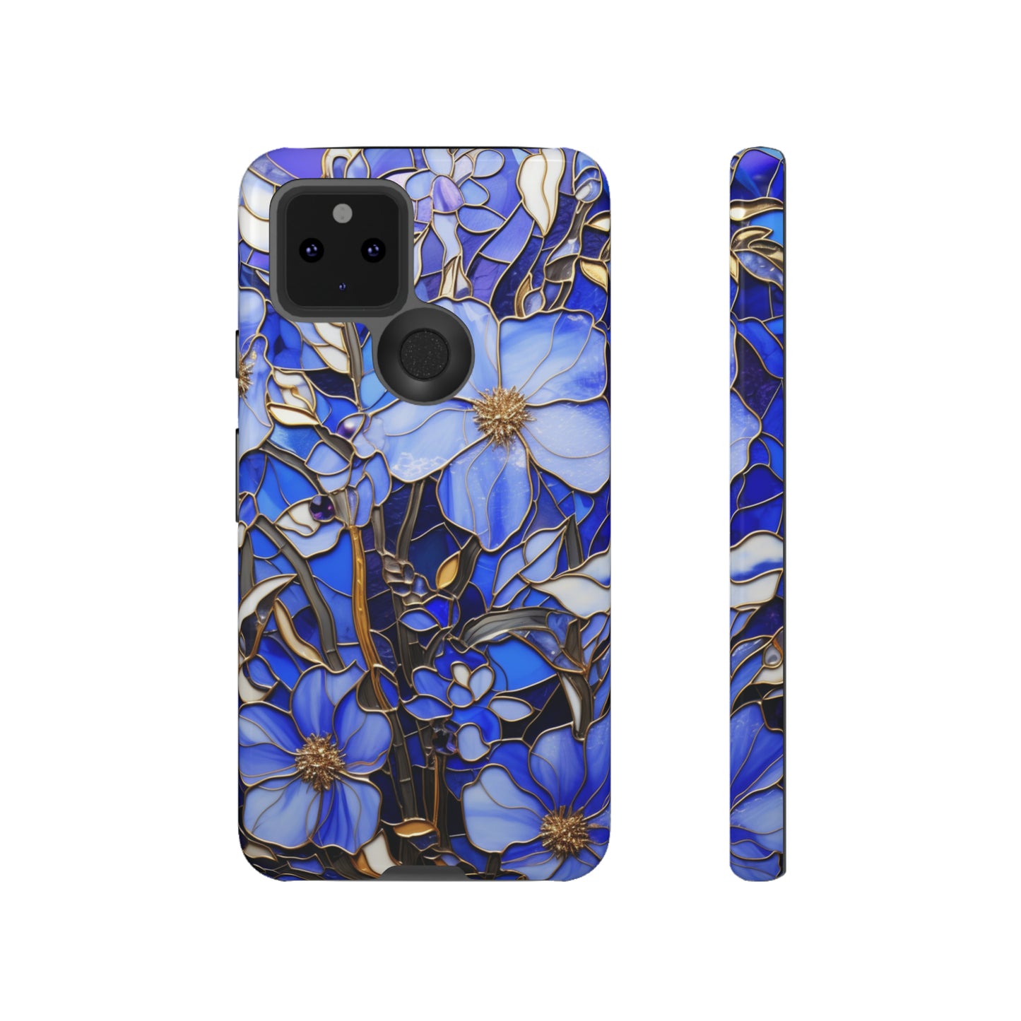 Periwinkle Stained Glass with Gold Inlay Phone Case for iPhone 15, 14, Pro Max, 13, 12 & Samsung Galaxy S23, S22, S21, Google Pixel