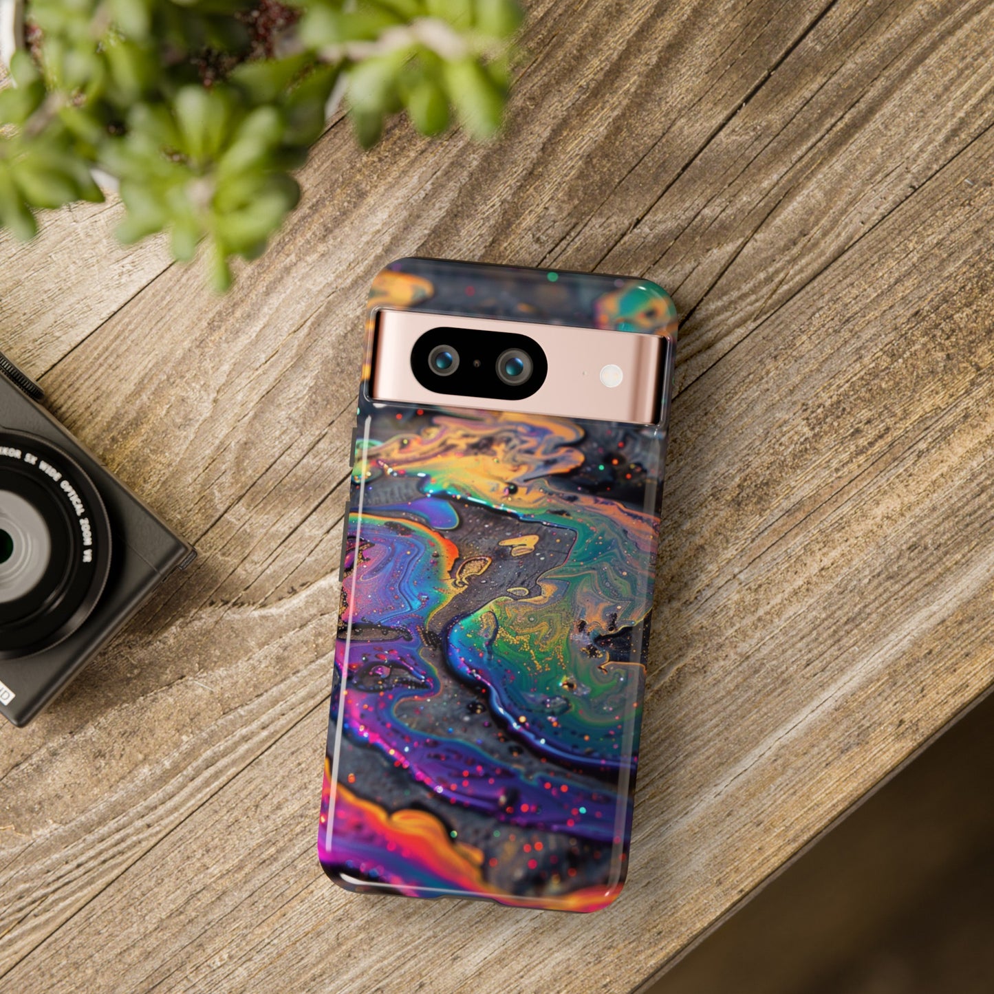 Opalescent Marbled Holographic Print Phone Case