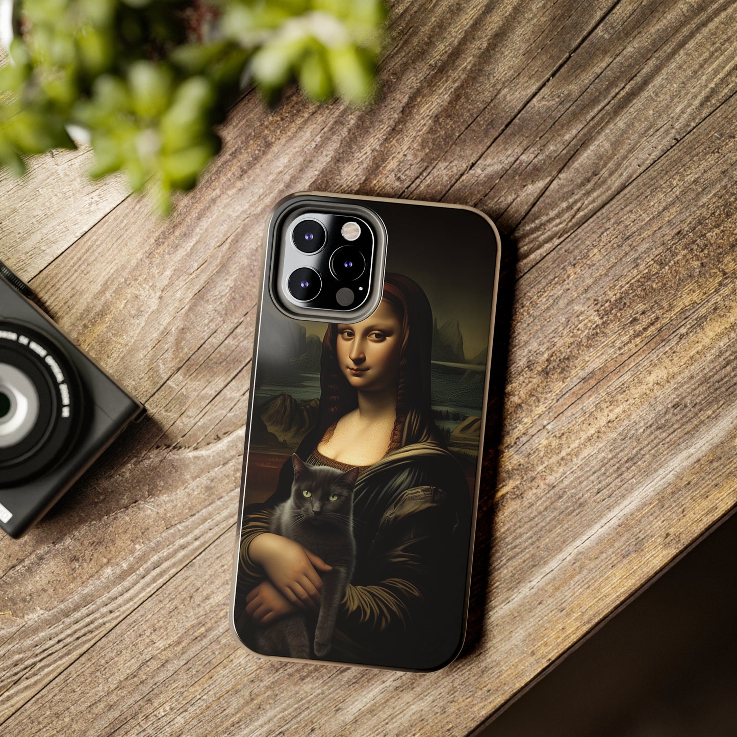 Mona Lisa with Cat iPhone Case | Art Phone Cases