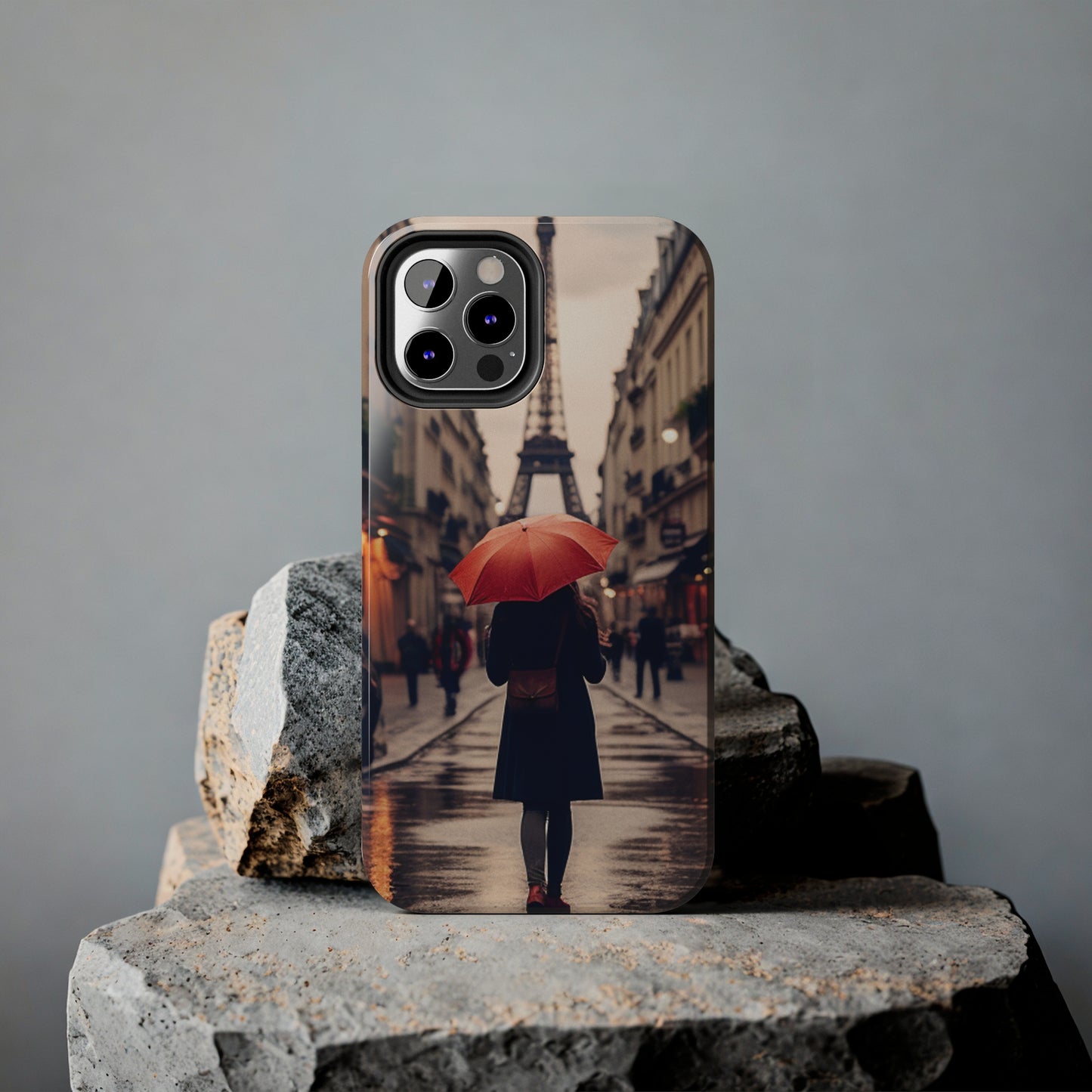 Rainy Day in Downtown Paris iPhone Case | Embrace the Romance of City Life