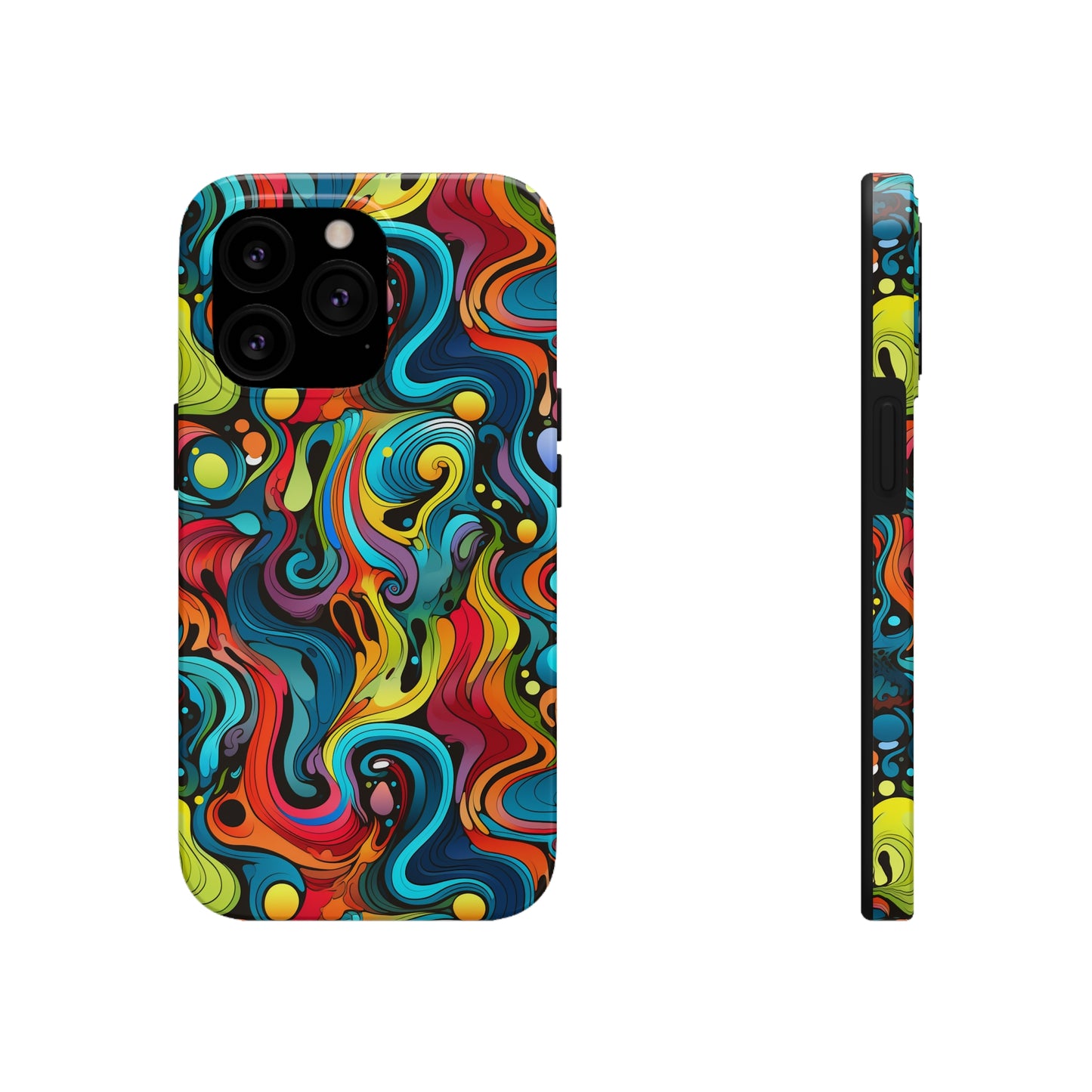 Psychedelic Rainbow Tough iPhone Case | Embrace Vibrant Style and Reliable Protection