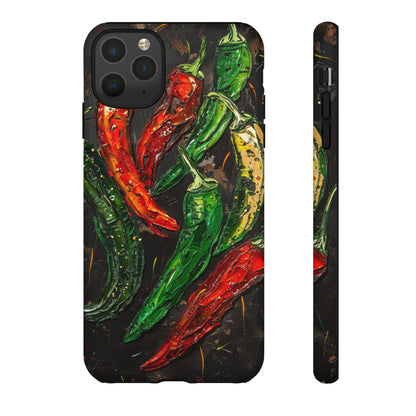 Green and Red Chili Peppers Phone Case