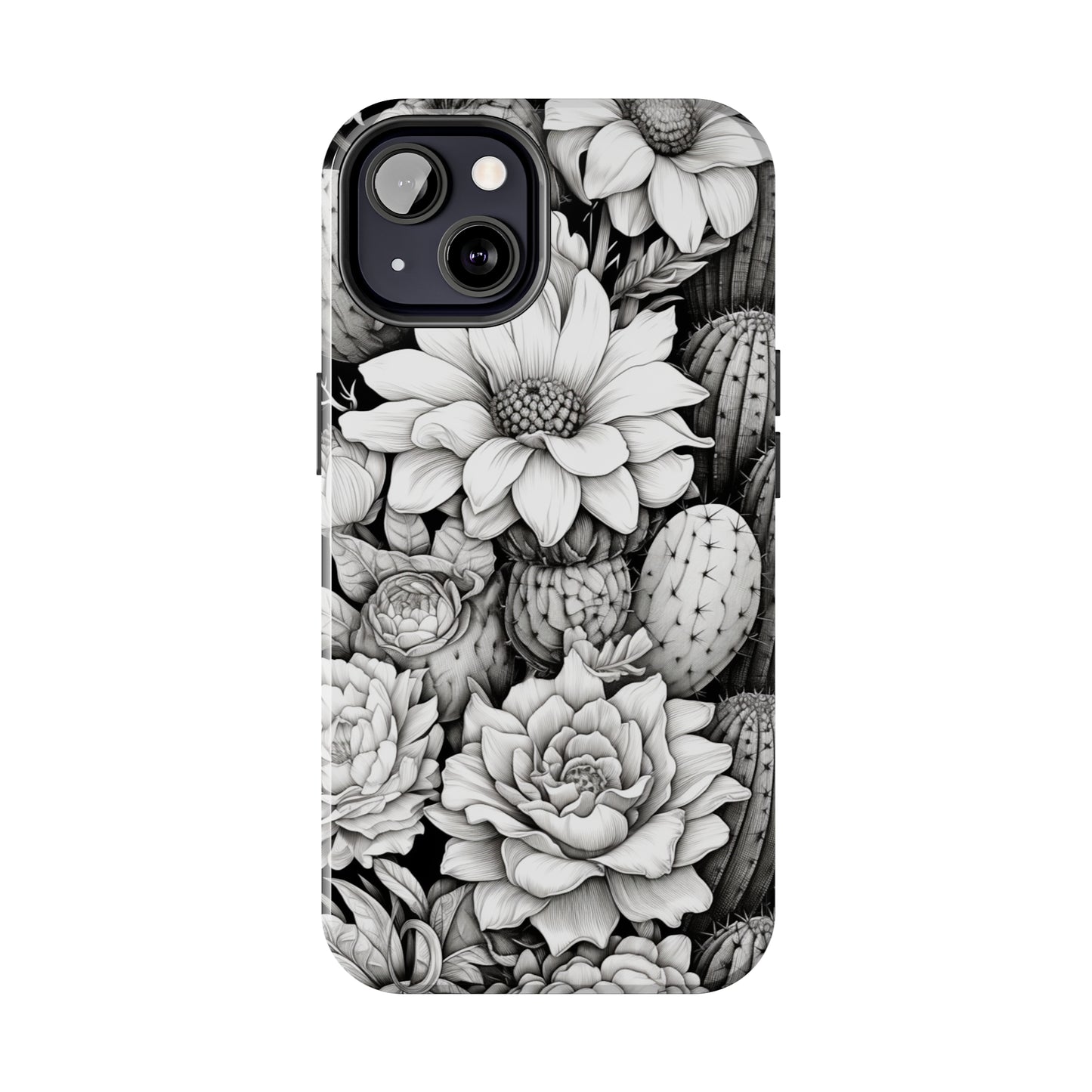 Desert Blooms: Floral Cactus Fusion | Nature's Resilience iPhone Case