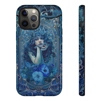 Blue Floral Art Nouveau Style Phone Case