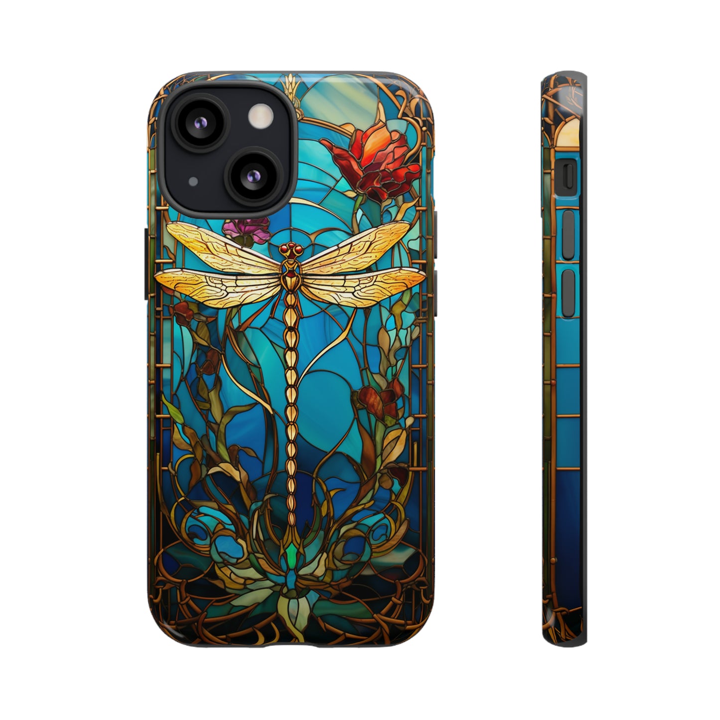 Vintage Art Nouveau Stained Glass Dragonfly Phone Case