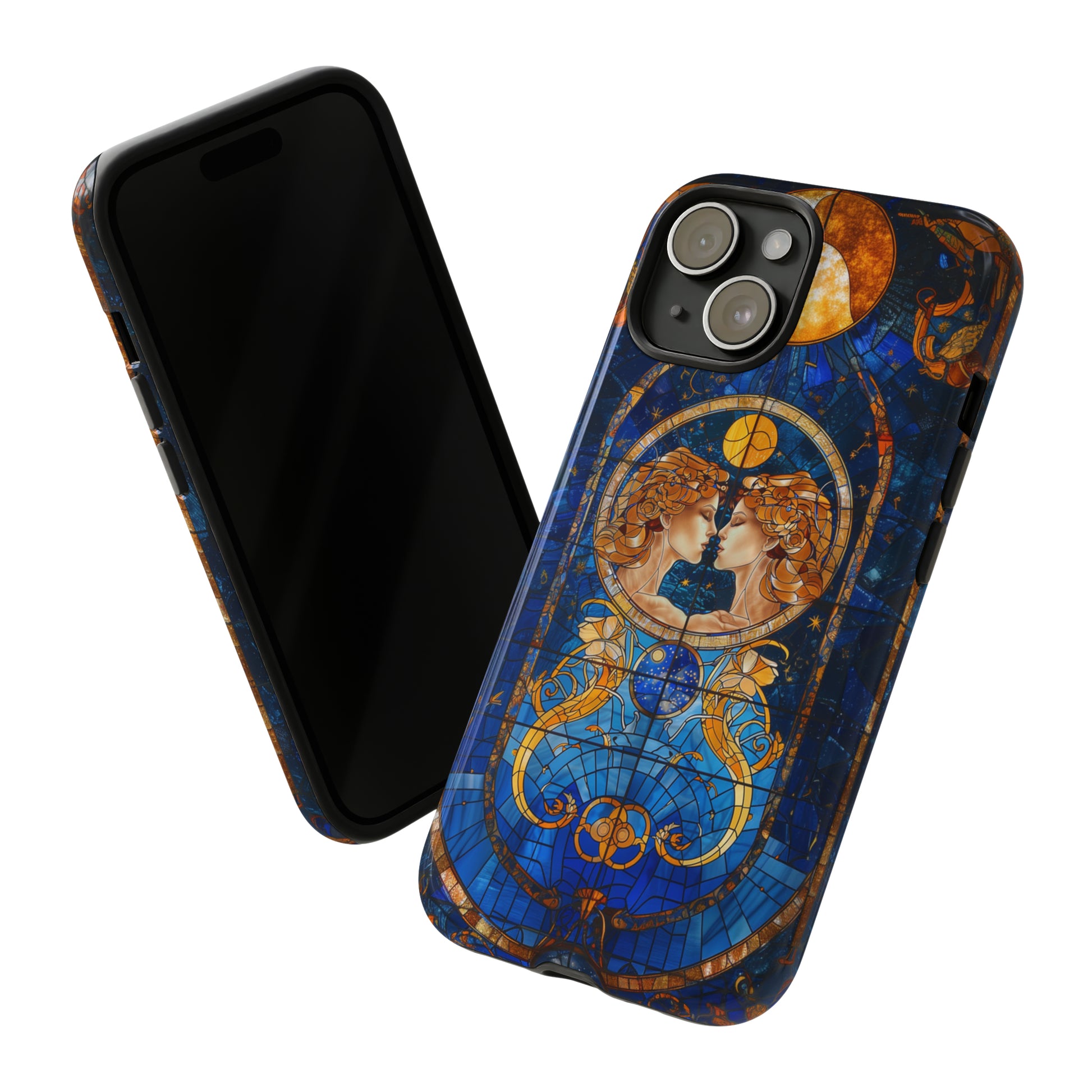 Gemini Astrology Stained Glass iPhone 15 Case