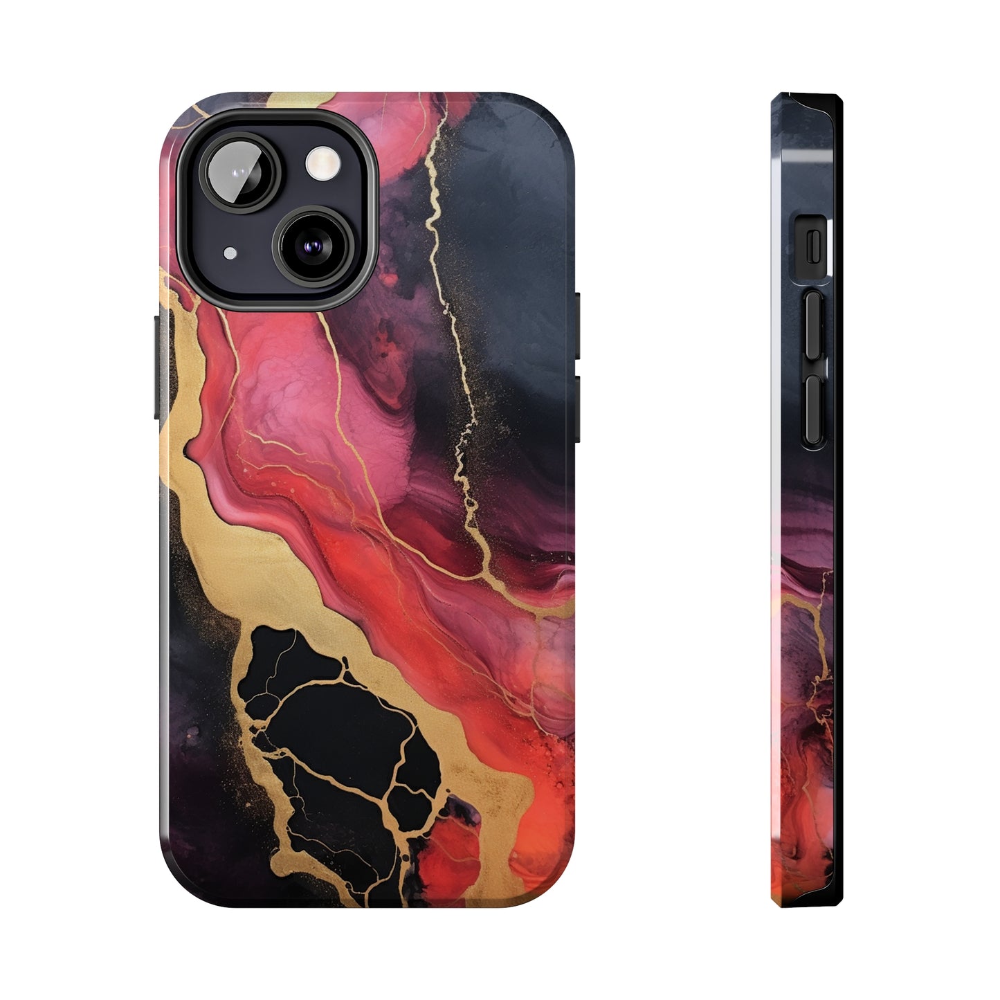 Marbled Dark Lava flow Phone Case | Embrace the Mesmerizing Multicolor Art