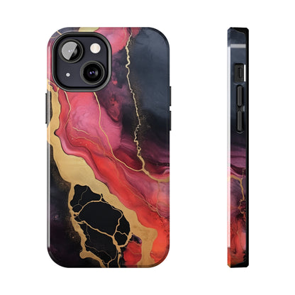 Marbled Dark Lava flow Phone Case | Embrace the Mesmerizing Multicolor Art