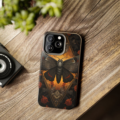 iPhone Case | Lost in Thought: Dark Academia Moth iPhone Tough Case