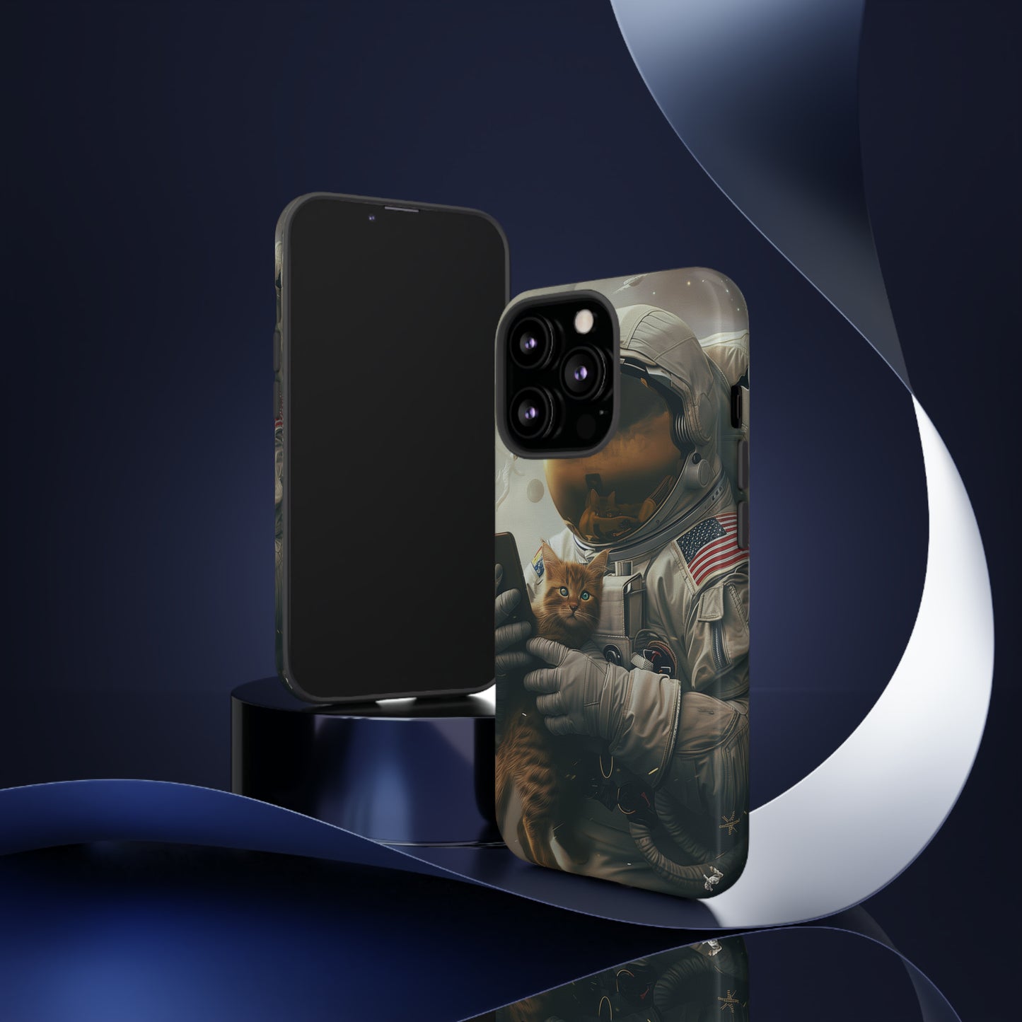 The Astronaut and the Cat Phone Case