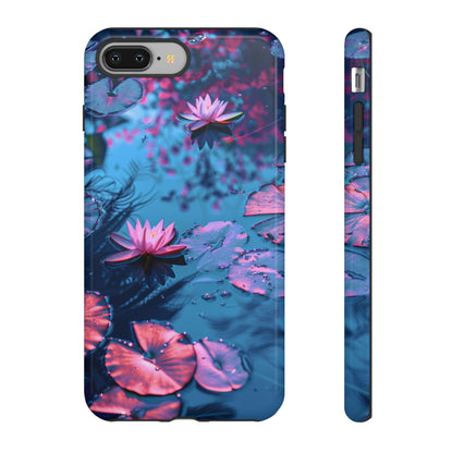 Magenta and Blue Color Zen Lily Pad Phone Case