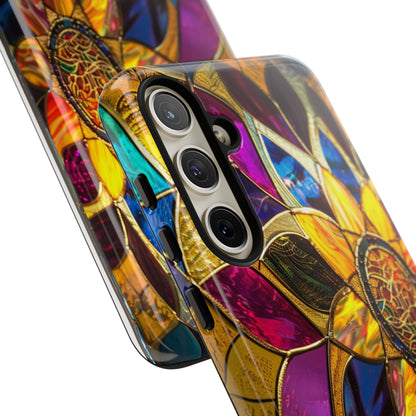 Cosmic Stained Glass Mandala Phone Case