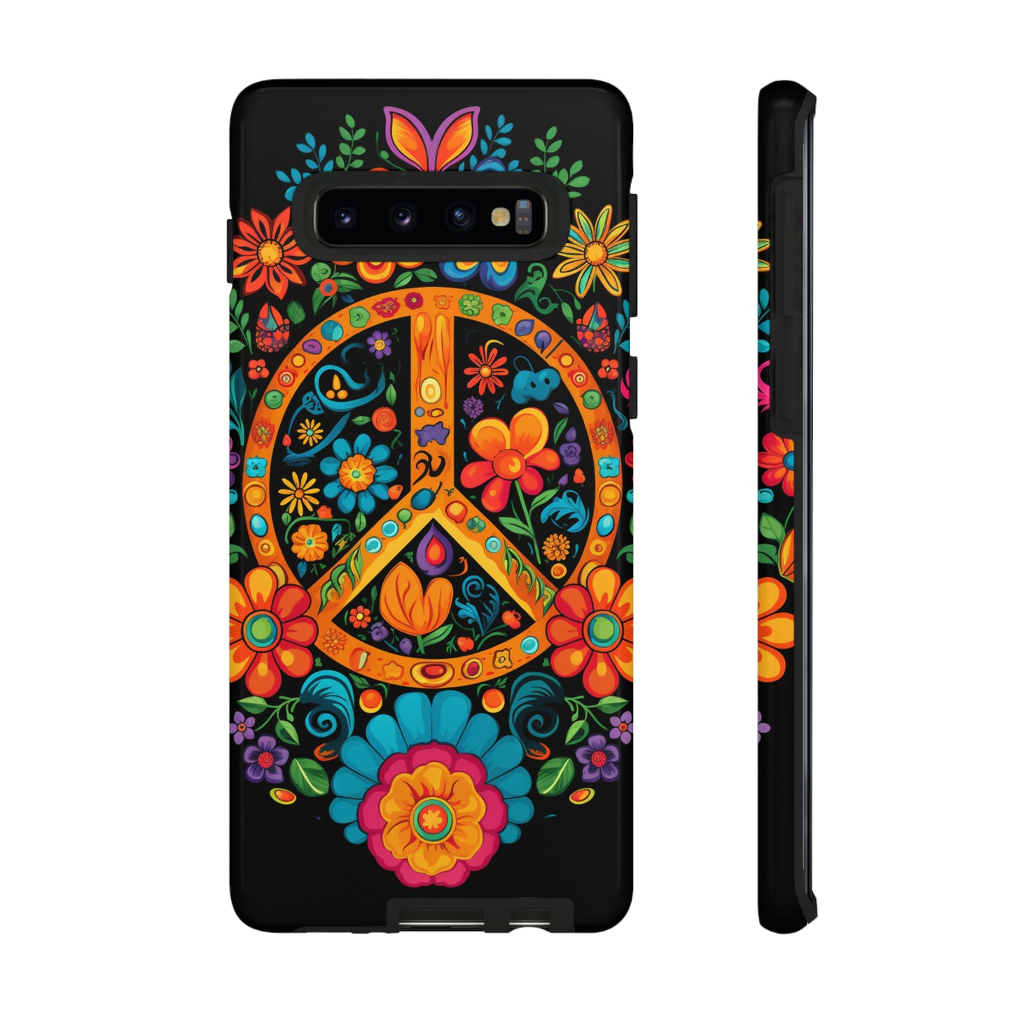 Peace Sign Embroidery Floral Hippie Style Phone Case