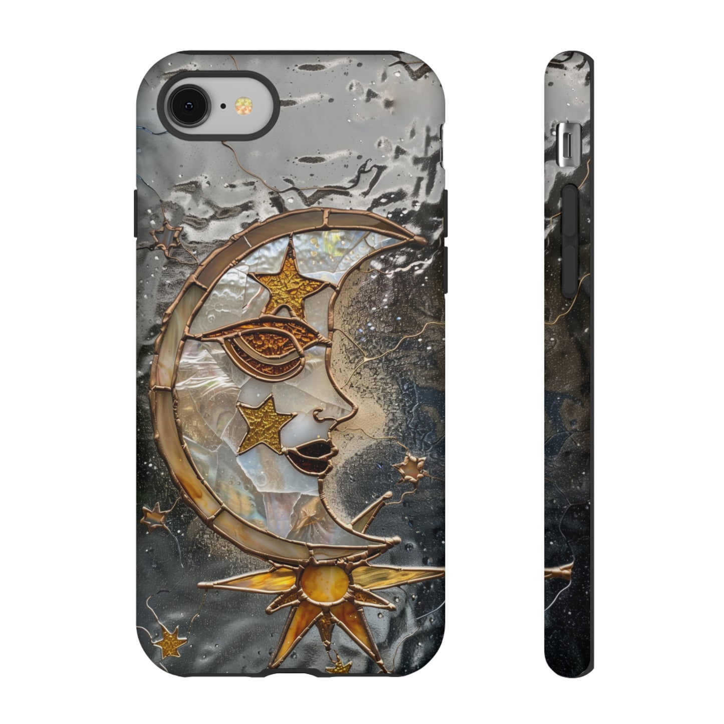 Moon Stars Liquid Glass Starry Night Phone Case