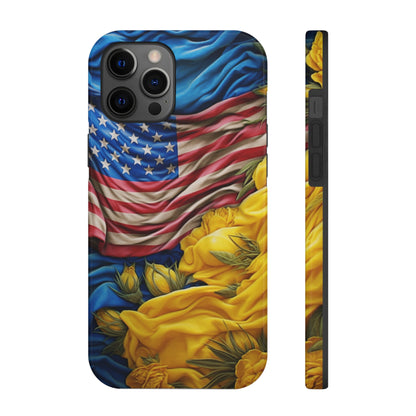 Support Ukraine Flag Phone Case | Show Your Ukrainian USA Patriotic Spirit with a Tough iPhone Case