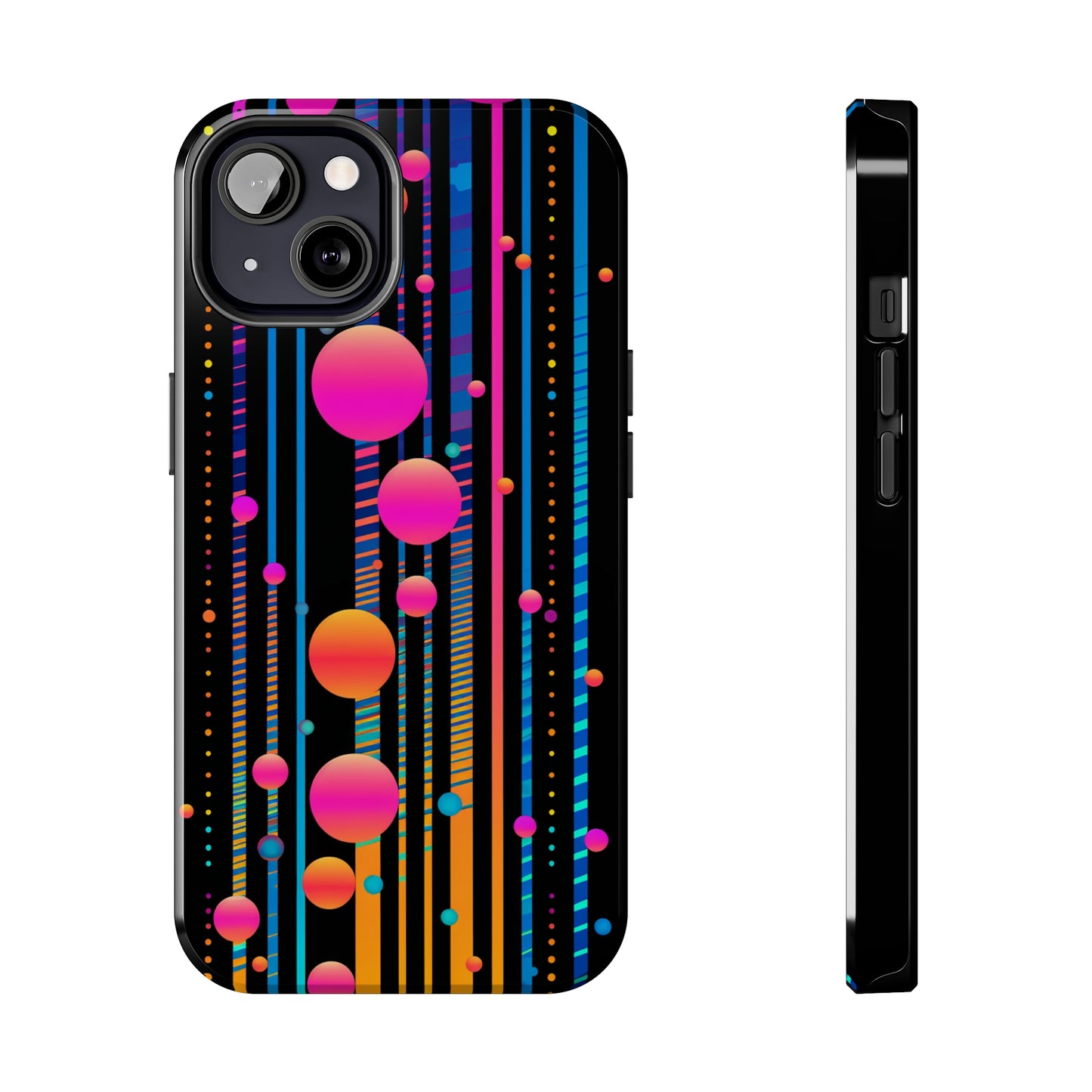 Experience a Blast from the Past: Retro Psychedelic Bubbles Tough Case for Apple iPhone Models