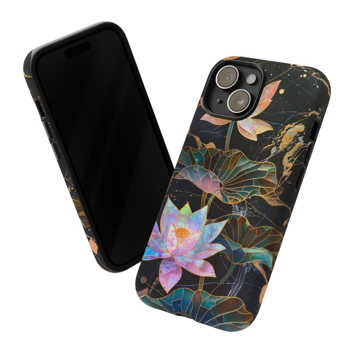 Zen Stained Glass Lotus Floral Design Phone Case