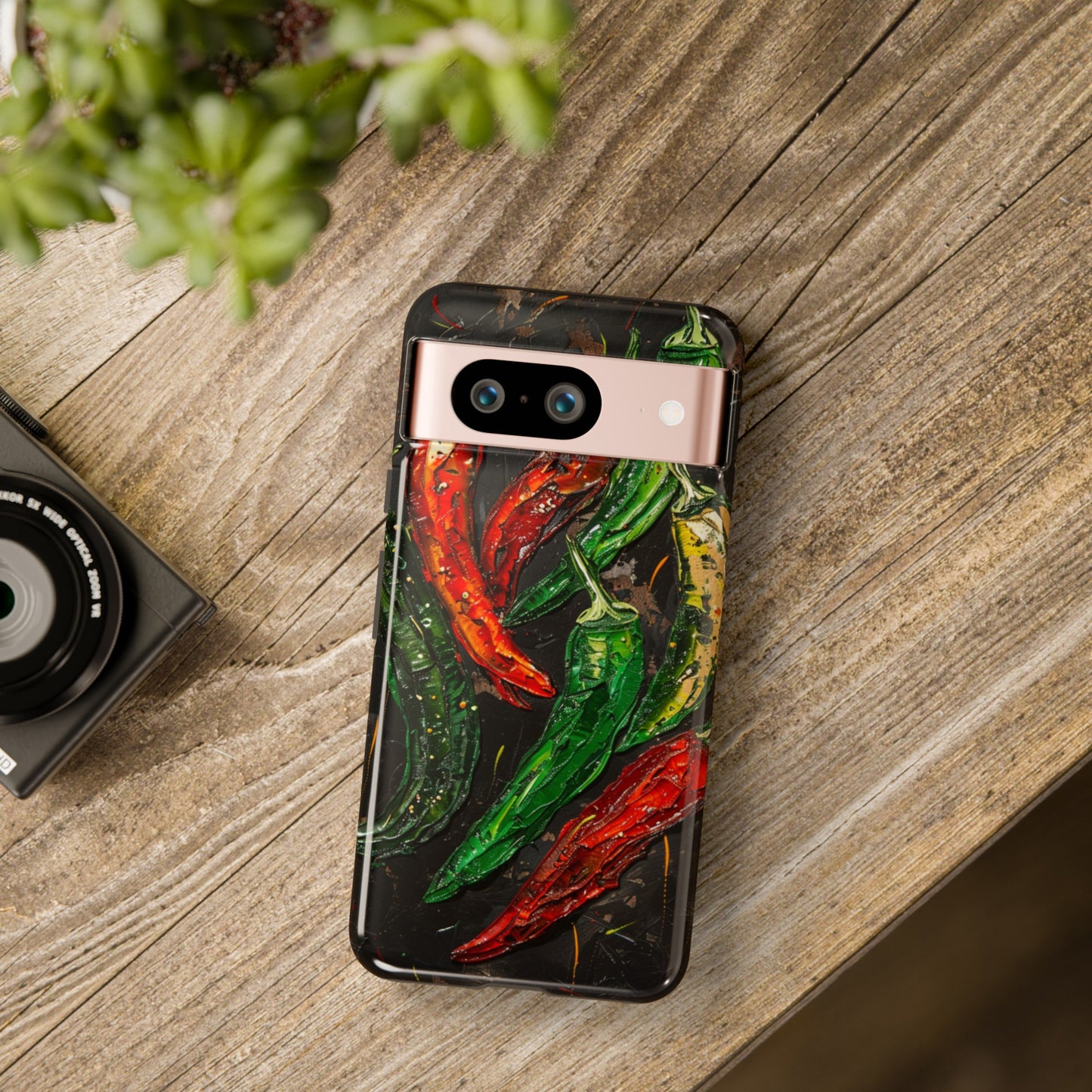 Green and Red Chili Peppers Phone Case