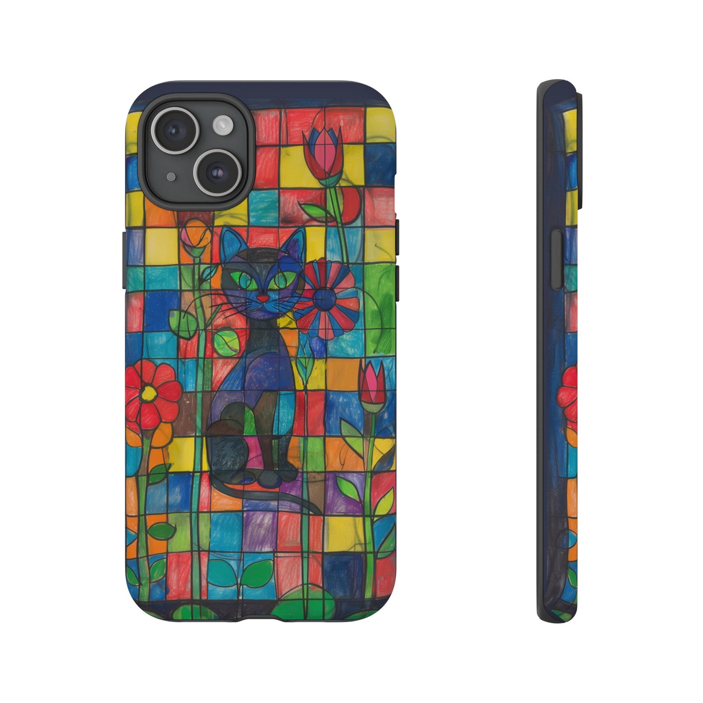 Cat in the Stained Glass Garden Phone Case