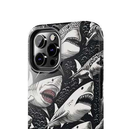 Deep Blue Mystery: Majestic Shark Design | Aquatic Adventure iPhone Case