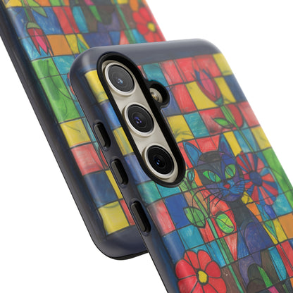 Cat in the Stained Glass Garden Phone Case