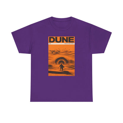 Retro Dune Sandworm Desert Sci Fi Book Cover Style T Shirt Epic Space Tee