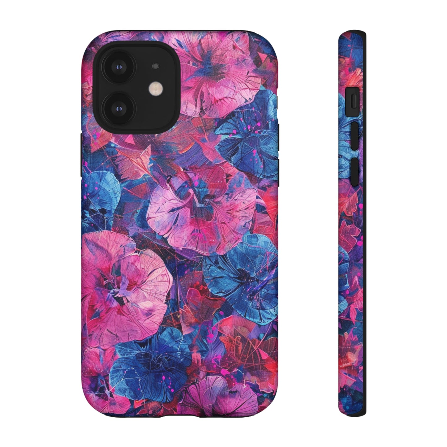 Magenta and Blue Color Floral Explosion Phone Case