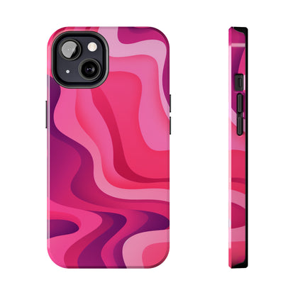 The Pink Wave iPhone Case Splash of Vibrance | Modern Art Meets Protection iPhone Tough Case