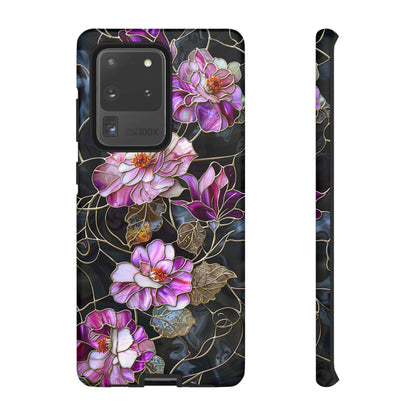 Magenta Color Floral Stained Glass Phone Case