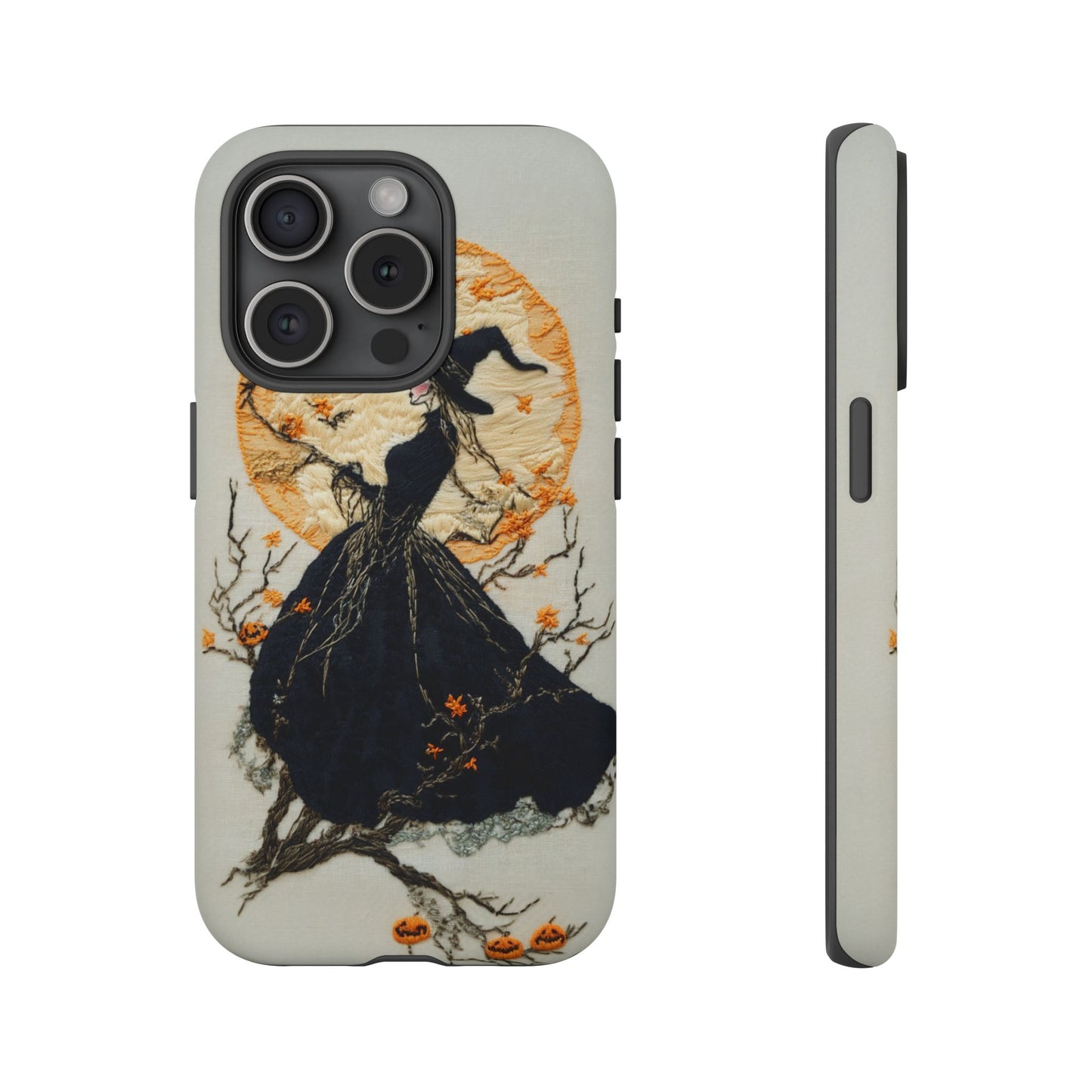 Halloween Witch Autumn iPhone Case, Embroidered Style