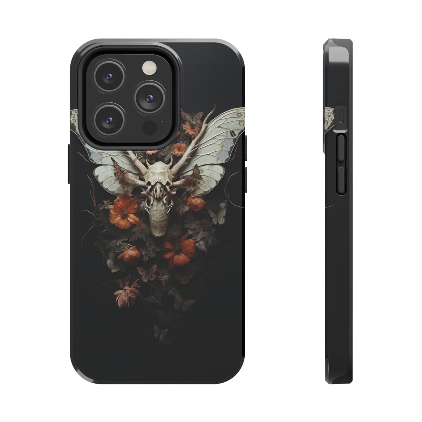 Deadhead Moth Gothic Dark Academia iPhone Case | Spooky Skull Mysterious Elegance