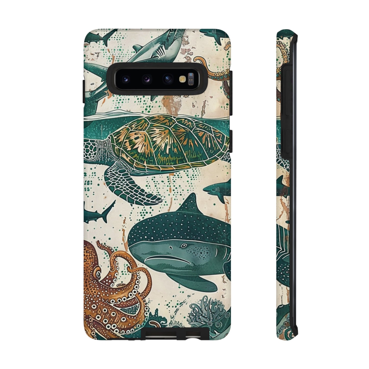 Undersea World Shark, Turtle, Manta Ray Phone Case