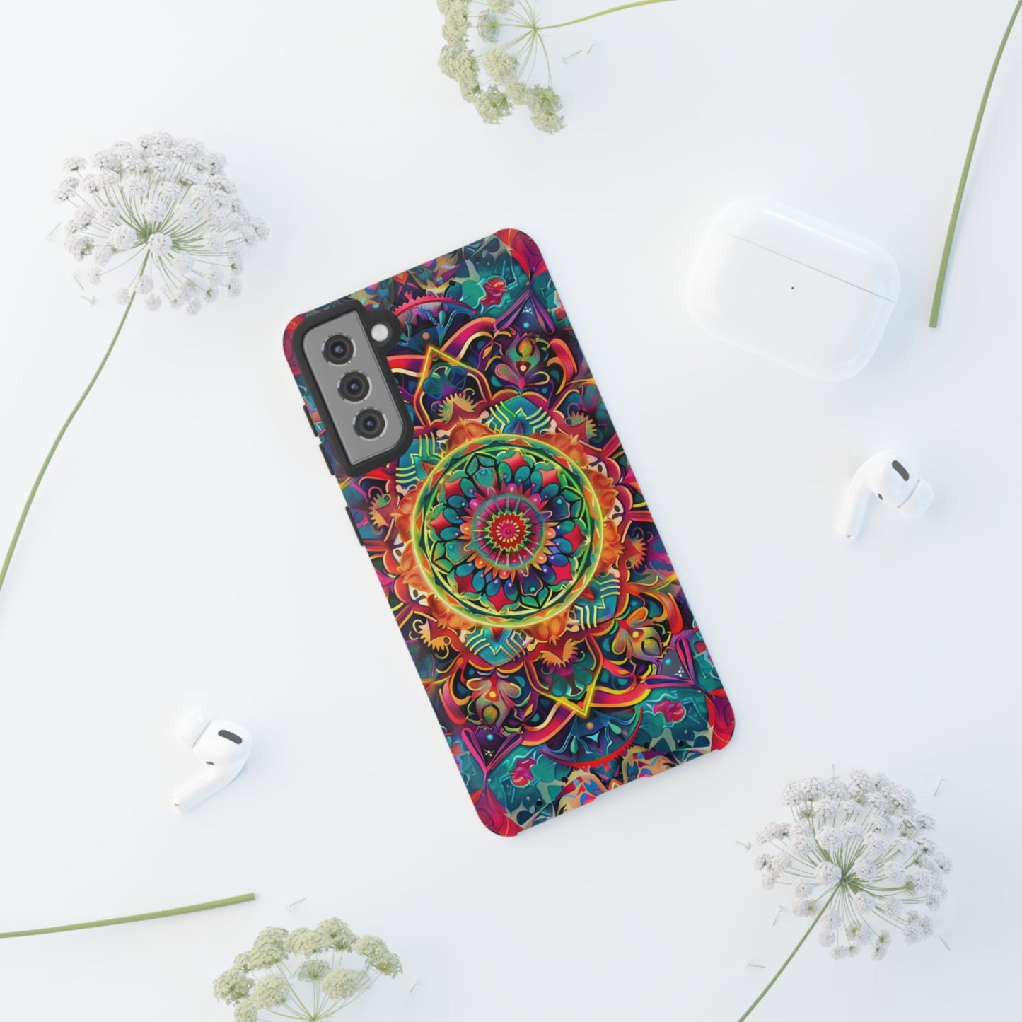 Cosmic Stained Glass Mandala Phone Case