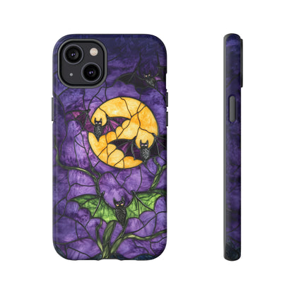 Full Moon Stained Glass Style Halloween Bats Phone Case