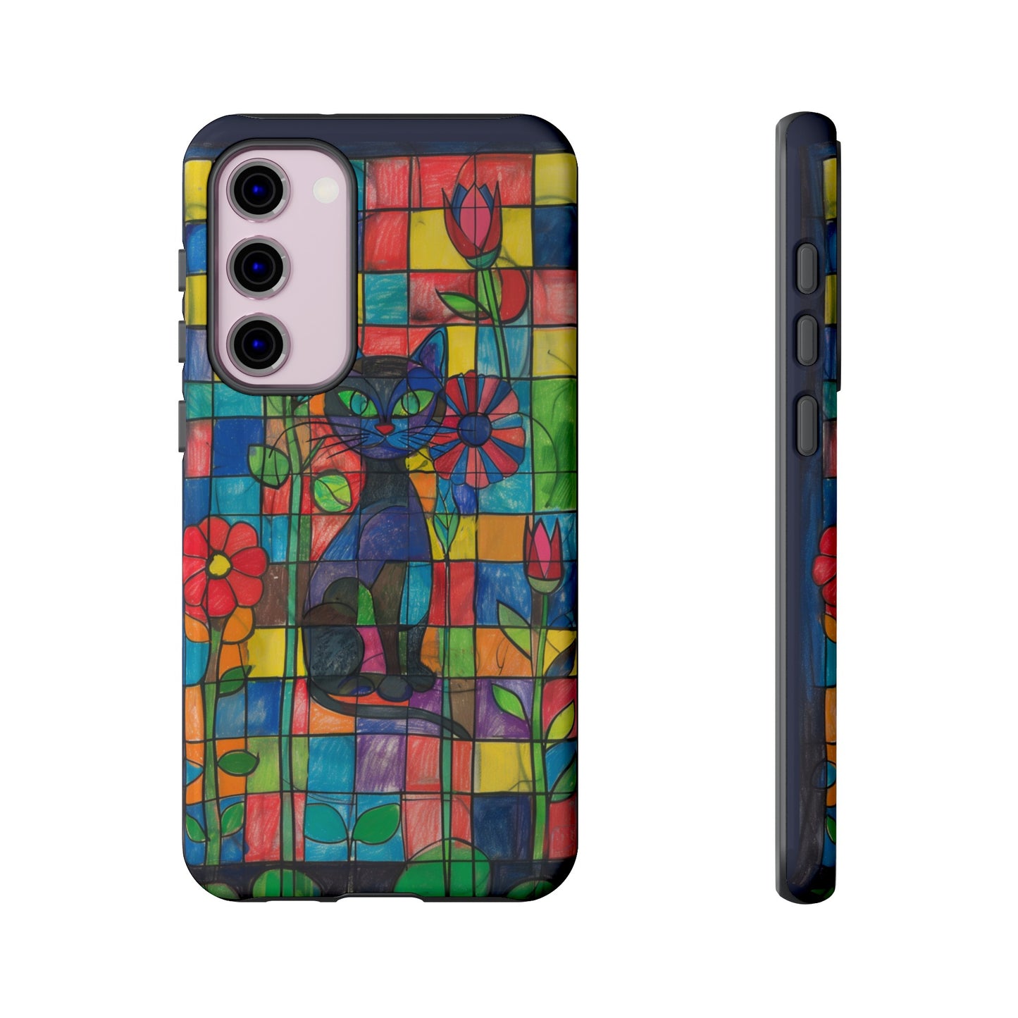 Cat in the Stained Glass Garden Phone Case