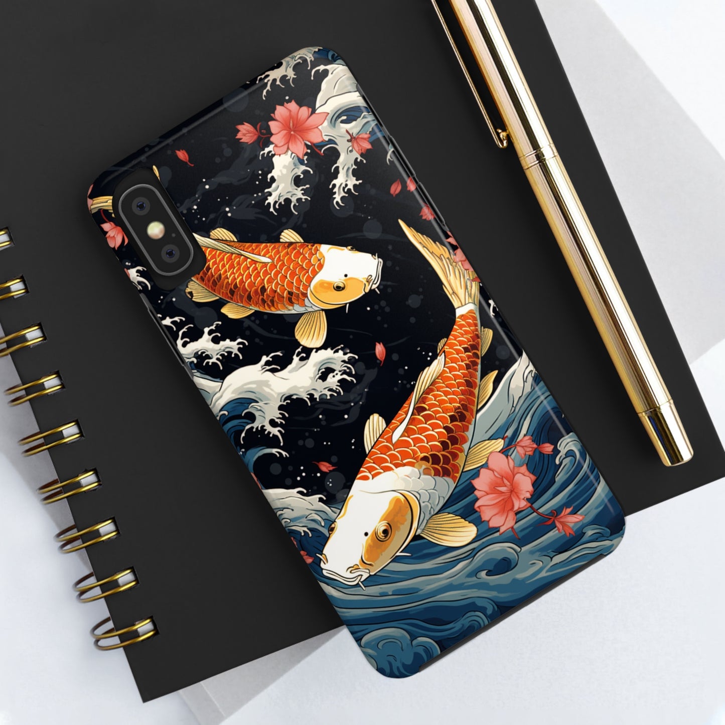 Graceful Flow: Koi Fish Inspired | Japanese Art Masterpiece iPhone Case