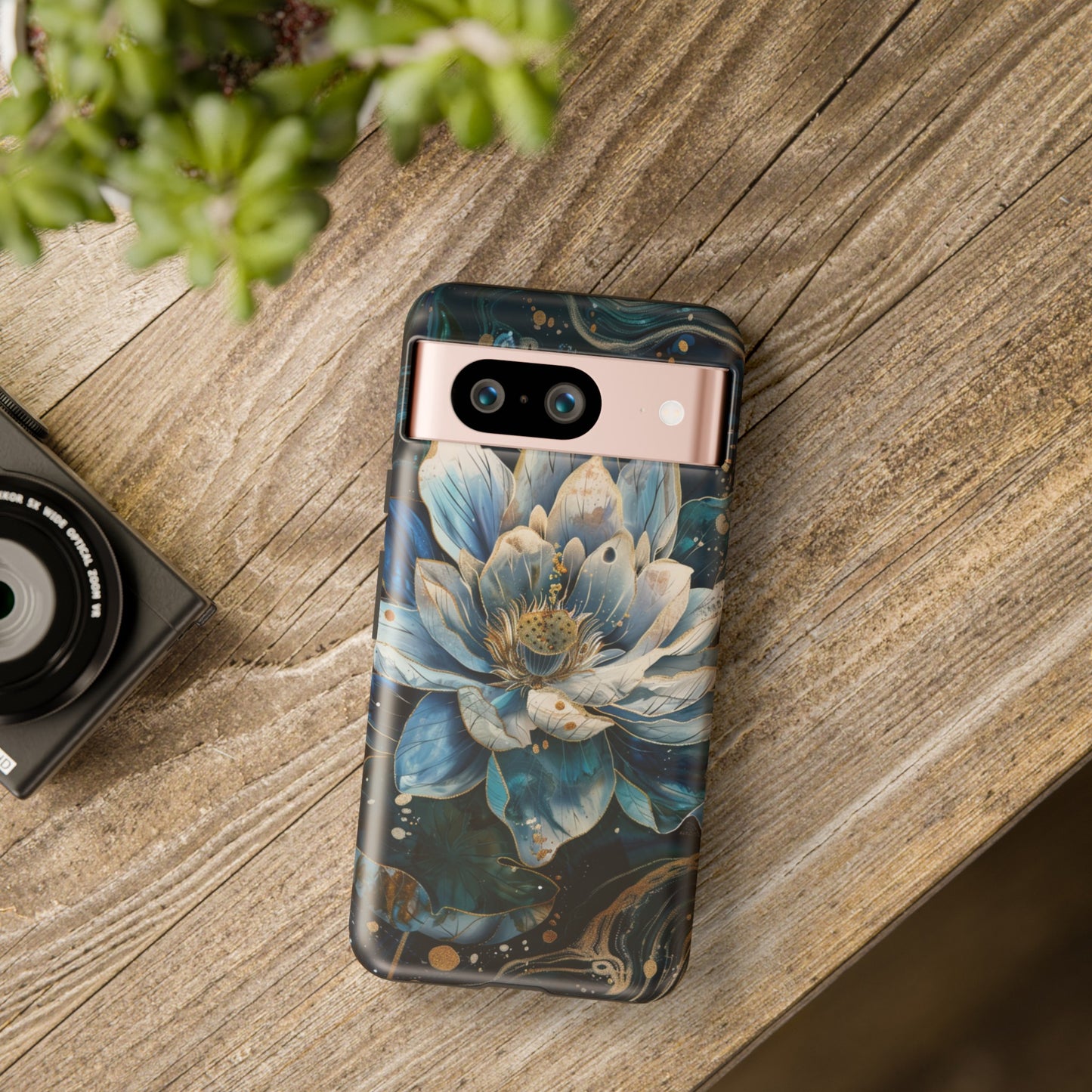 Zen Stained Glass Lotus Floral Design Phone Case