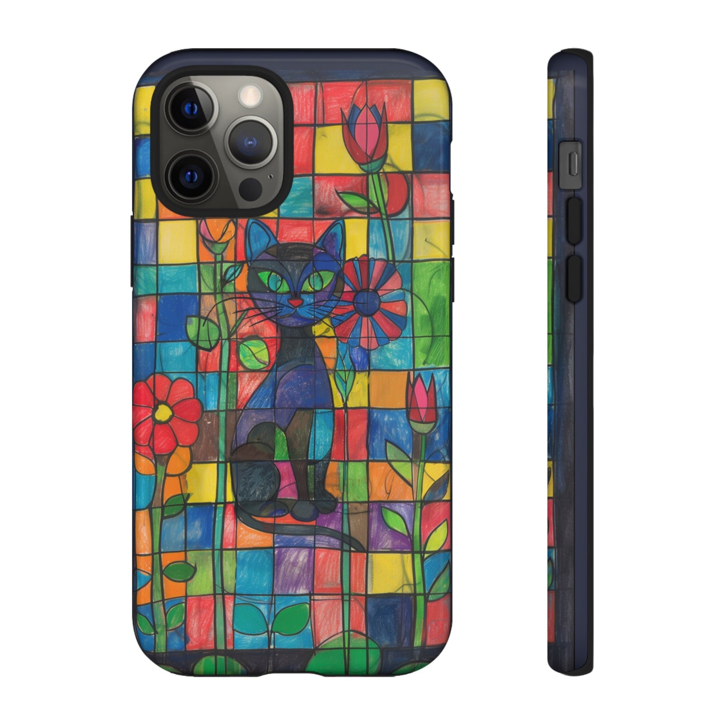 Cat in the Stained Glass Garden Phone Case