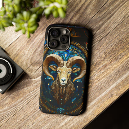 Aries Astrology Stained Glass Design Phone Case